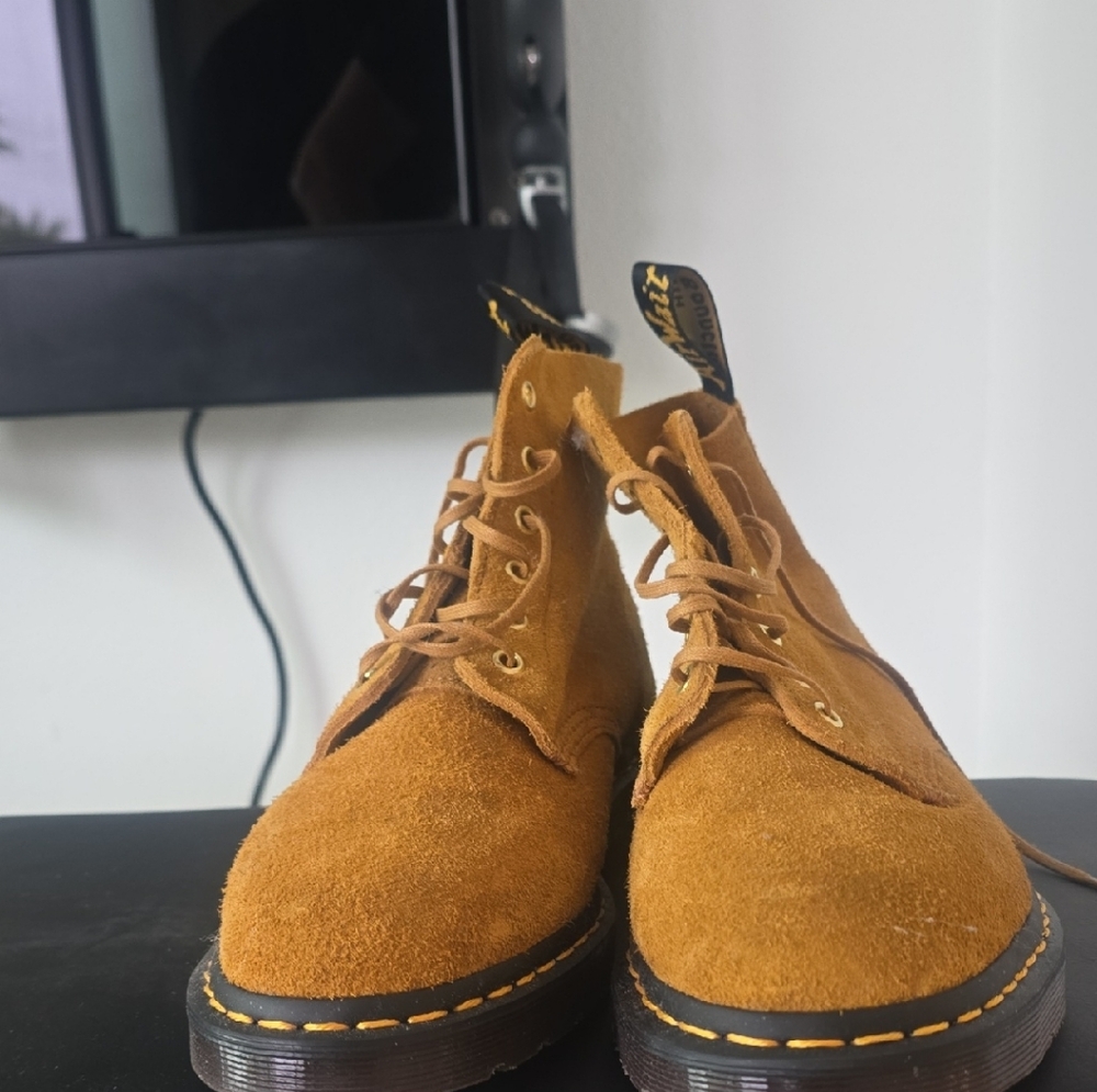 Dr. Martens Mustard Suede Boots